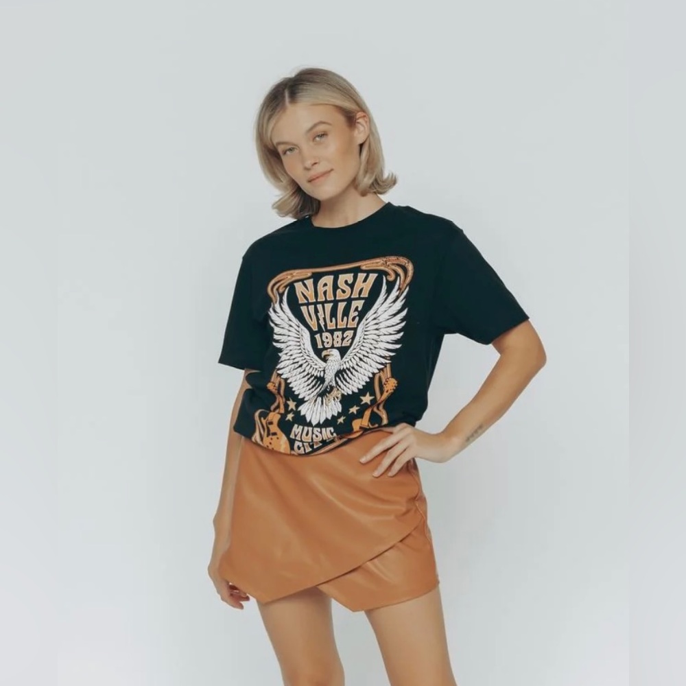 Faux Leather Skort